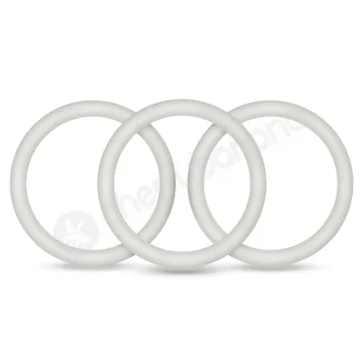 Performance VS3 Pure Premium Silicone White Cock Rings Large 3 Pack