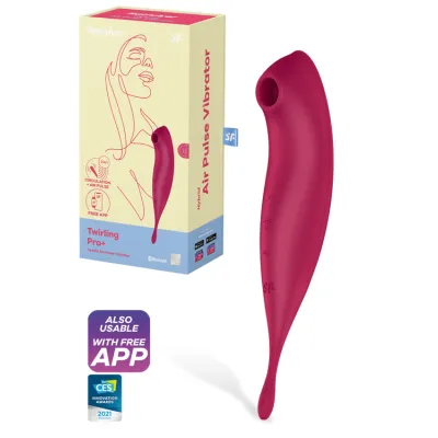 Satisfyer Twirling Pro Plus 8 7 2 in 1 Clitoral Stimulator with Air Pulse Tech App Control
