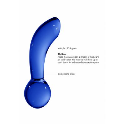 Blaze Blue Large Glass Dildo