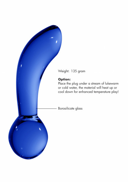 Blaze - Blue - Large Glass Dildo