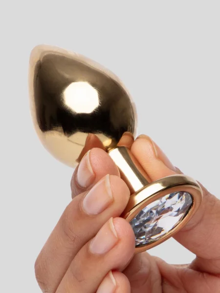 Lovehoney Jeweled Gold Metal Medium Butt Plug 3 Inch