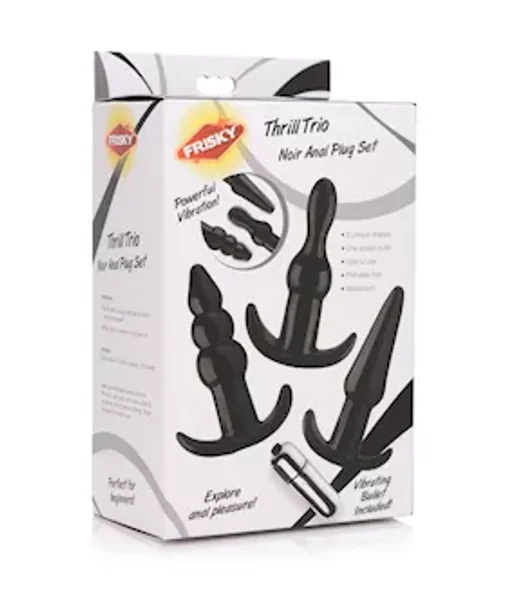Thrill Trio Anal Plug Set  - Black - 4 Inch — image 5 of 6