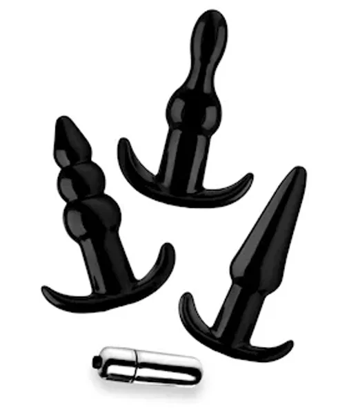 Thrill Trio Anal Plug Set  - Black - 4 Inch — image 4 of 6