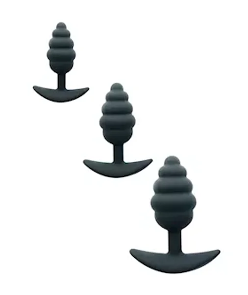 Kinki Ribbed Anal Trainer Set - Black — image 2 of 2