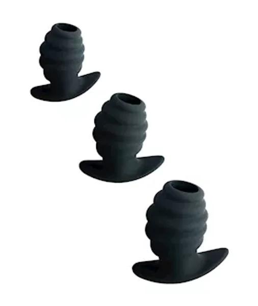 Kinki Hollow Ribbed Anal Training Kit - Black — image 2 of 2