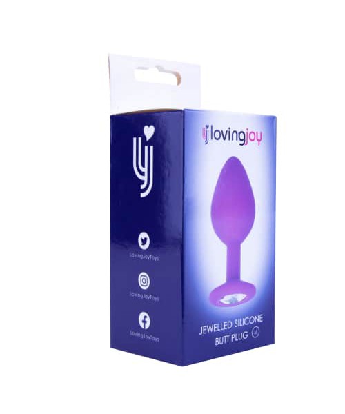 Loving Joy Jewelled Silicone Butt Plug Purple – Medium