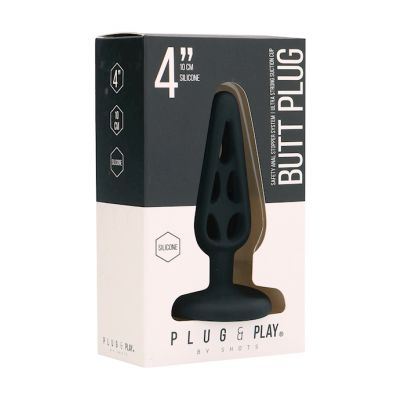 Butt Plug Hollow 1 Black 4 Inch