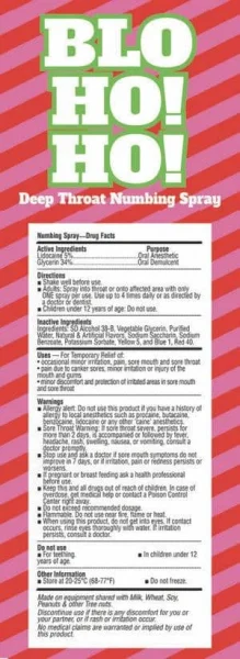 Blo Ho Ho Deep Throat Numbing Spray