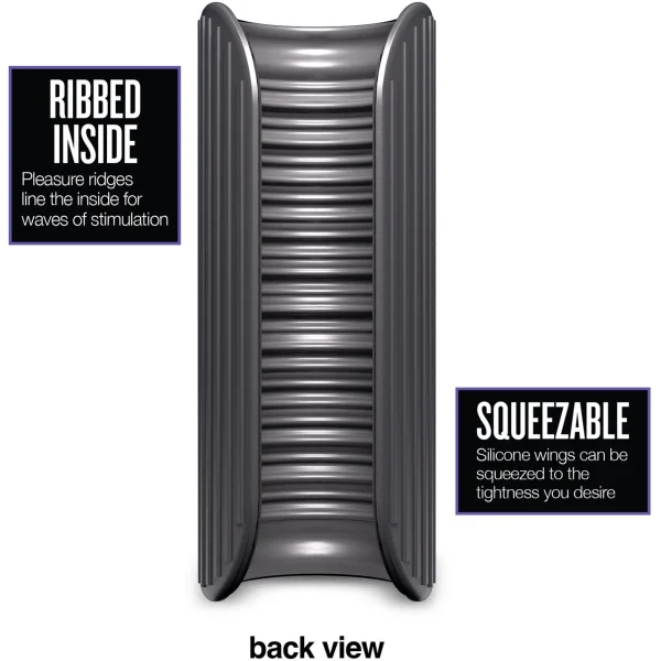 M Elite Platinum Wrapt Vibrating Rechargeable Silicone Penis Masturbator By Blush - Black