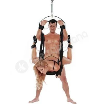 Whipsmart Black BDSM Fantasy Bondage Swing Cuff Set