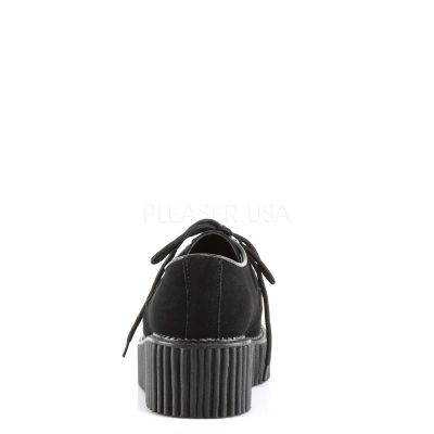 CREEPER 101 2 P F Goth Punk Rockabilly Creeper Blk Suede Shoe
