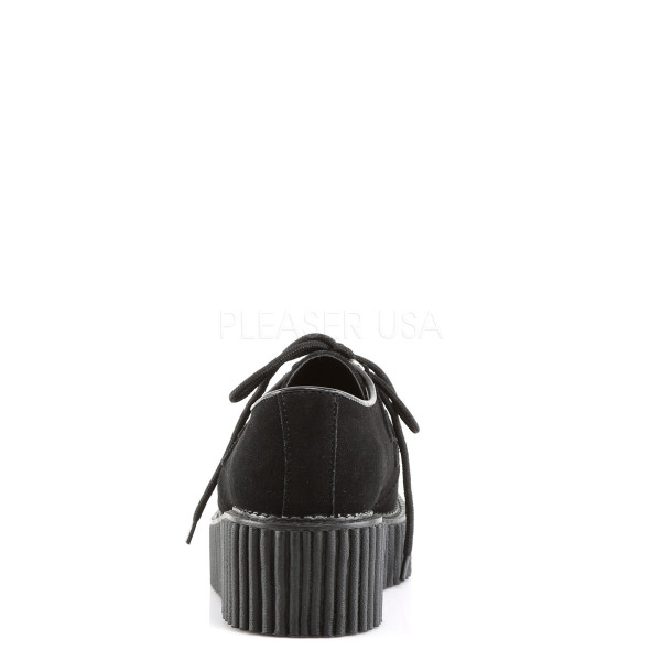 CREEPER-101 - 2" P/F Goth Punk Rockabilly Creeper Blk Suede Shoe — image 4 of 4