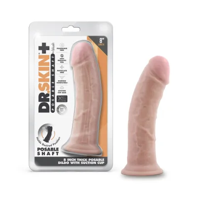 Dr Skin Plus 8 Inch Thick Posable Dildo Vanilla