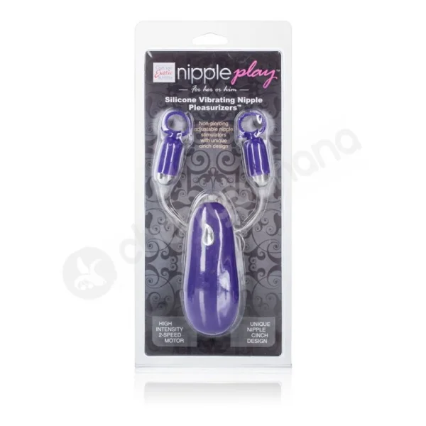 Nipple Play Purple Silicone Vibrating Nipple Pleasurizers