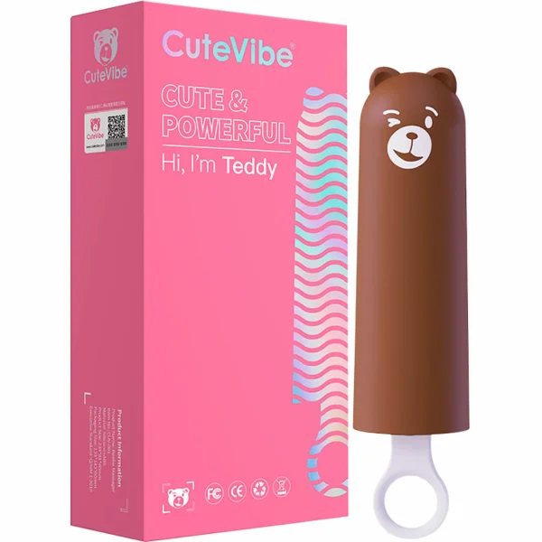 Teddy Silicone Waterproof Penis Pop Vibrator With Bear Cover by Kiss Toy