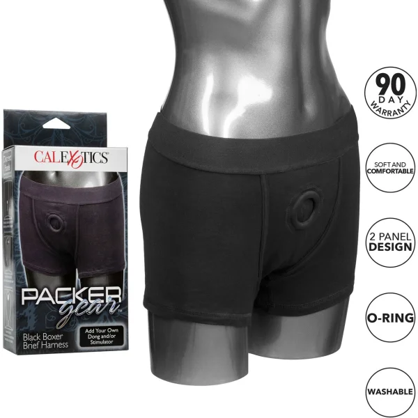 Packer Gear Black Boxer Brief Packing Harness by Calexotics