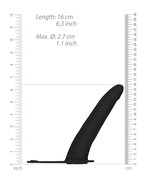 Vibrating Silicone Strap-on - Adjustable  - Black - O/s