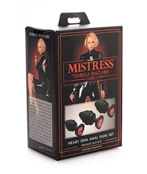 Heart Gem Silicone 3 Piece Anal Plug Set - Black - 3.6 Inch — image 7 of 10