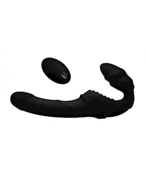 Pro Rider 9x 8.5" Vibrating Silicone Strapless Strap On With Remote Control - Black - 8.5 Inches — image 7 of 12