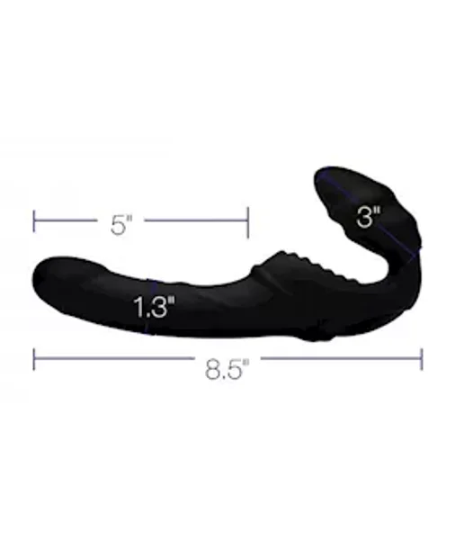 Pro Rider 9x 8.5" Vibrating Silicone Strapless Strap On With Remote Control - Black - 8.5 Inches — image 11 of 12
