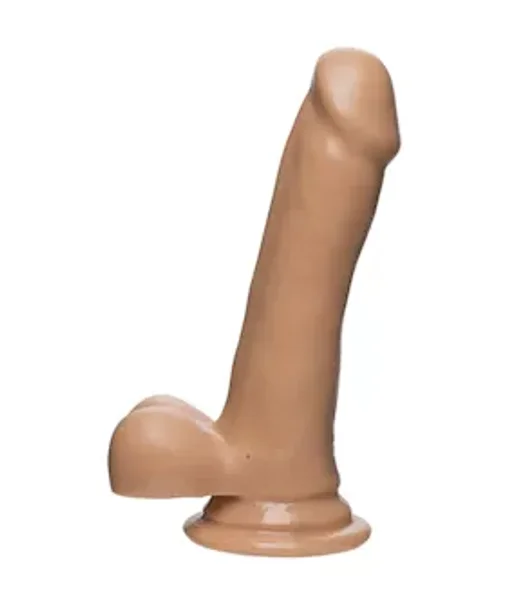 The D - Slim D Dildo With Balls - Tan - 6 Inch — image 3 of 4