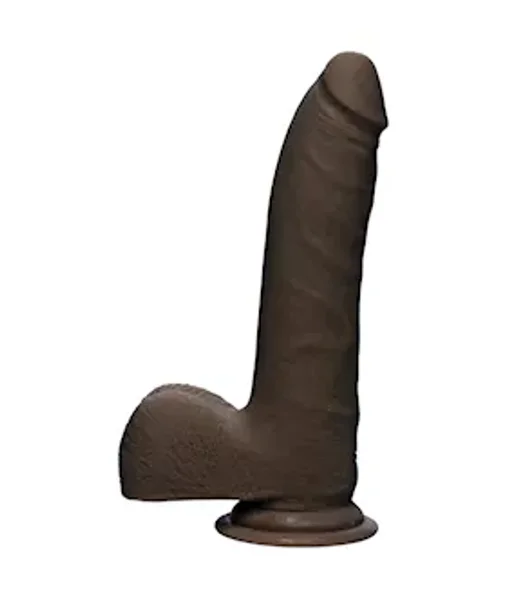 The Ultraskyn Realistic Slim Dildo With Balls - Brown - 7 Inch — image 2 of 3