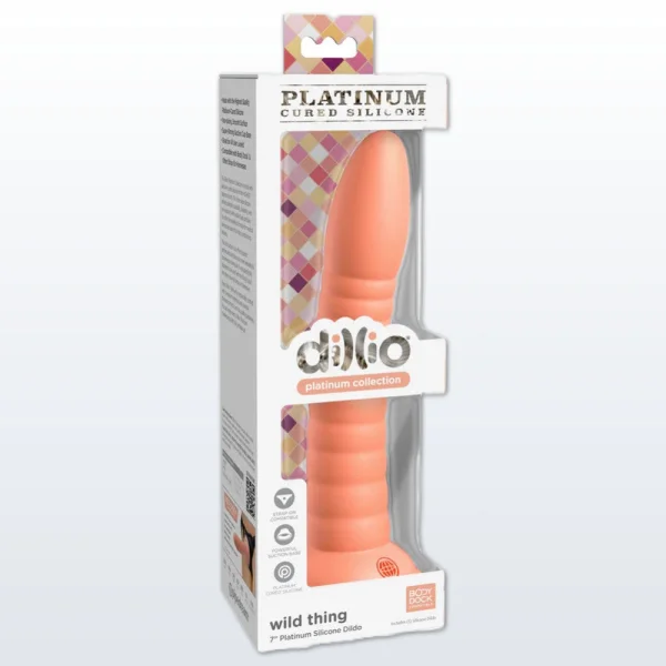 Dillio Platinum Wild Thing Silicone 7" Suction Cup Dildo - Peach