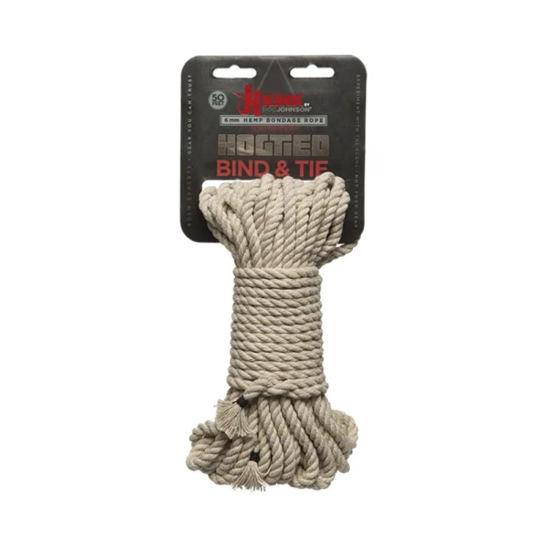 Kink Bind And Tie Hemp Bondage Rope 50 Feet Natural