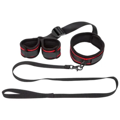 Bondara Red and Black Wrist to Collar Restraint