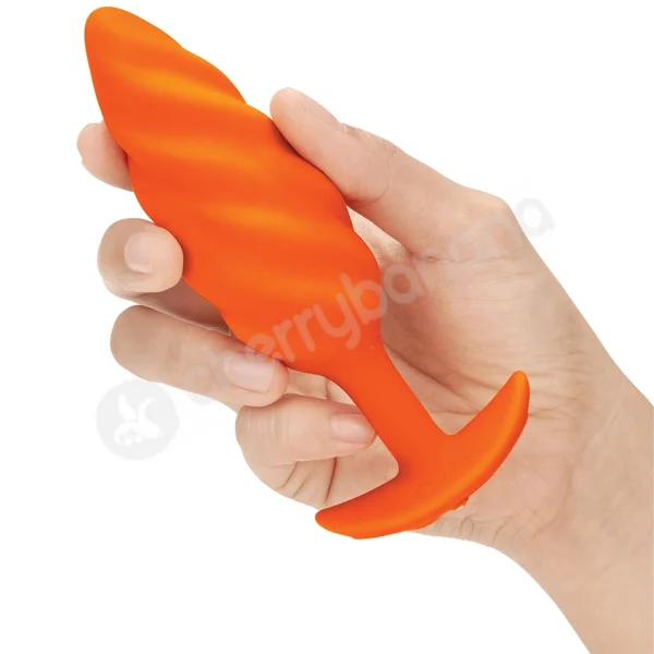 B-Vibe Zoe Ligon Collection Orange Swirl Texture Vibrating Anal Plug