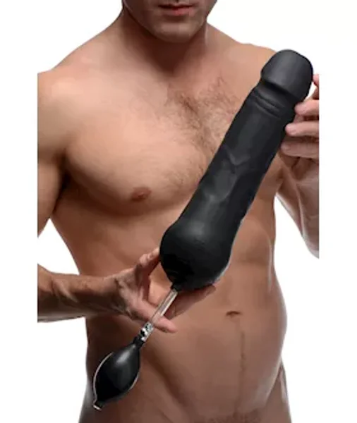 Tom Of Finland Tom's Inflatable Silicone Dildo - Black - 12.7 Inch — image 7 of 12