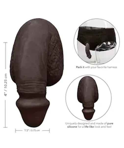 4 Inch Silicone Packing Penis - Black -  4 Inch — image 7 of 8