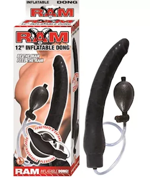 Nass Toys Ram Inflatable Dildo - 12 Inch - Black - 12 Inch — image 2 of 2