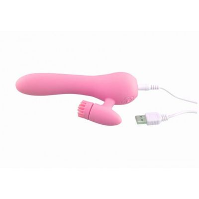 Kawaii Daisuki 3 Rechargeable Rabbit Vibrator with Clit Spinner Pink