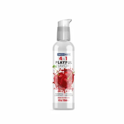 Swiss Navy 4 in 1 Playful Flavors Pop n Wild Cherry 4 Fl Oz