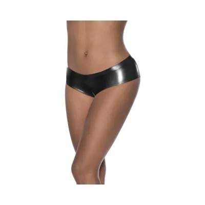 Women s Lingerie Magic Silk Hard Candy Low Rise Split Crotch Boyshort Black L xl