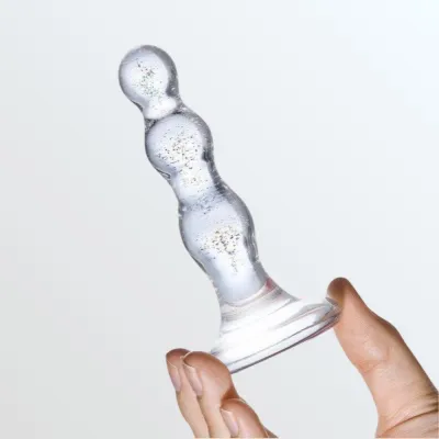 Triple Play 4 quot Beaded Glass Butt Plug Dildo