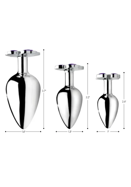 Booty Sparks Violet Flower Gem Anal Plug Set