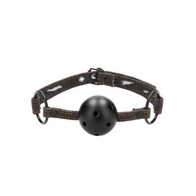 Breathable Ball Gag With Roughened Denim Straps