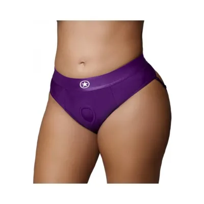 Women s Lingerie Ouch Vibrating Strap on Thong With Removable Butt Straps Purple Xl xxl