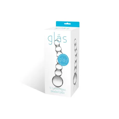 5 Curved Flass Beaded Dildo