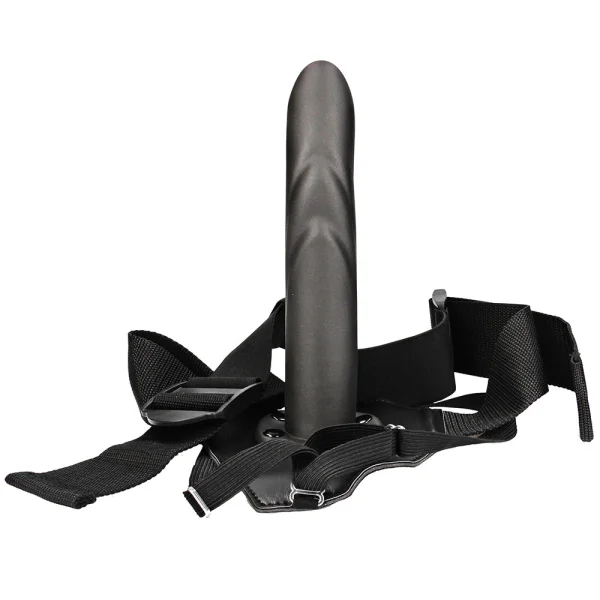 Textured Curved 8 Inch Hollow Strap-On