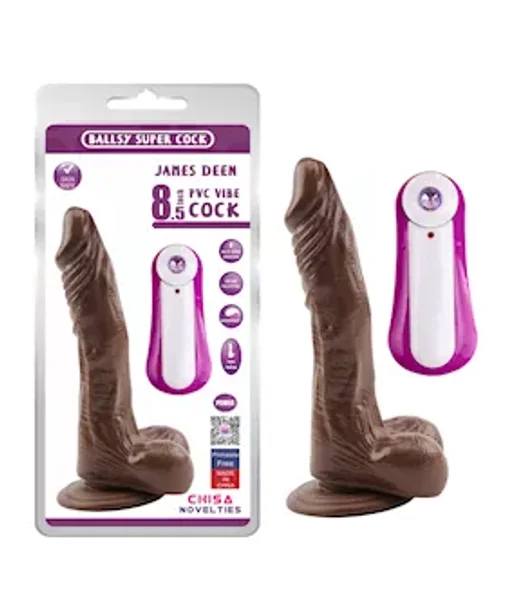 Jed Vibrating Dildo - 8.5 Inch - Brown - 8.5 Inches — image 5 of 5