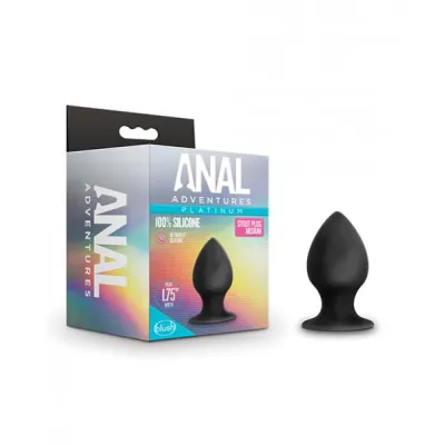 Blush Anal Adventures Platinum Silicone Anal Stout Plug Medium Black