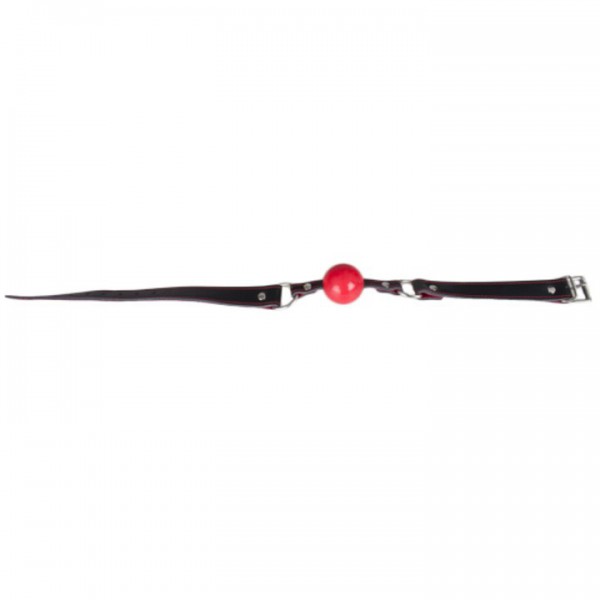 Bondara Luxe Black and Red Leather Silicone Ball Gag — image 4 of 4