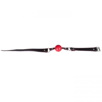 Bondara Luxe Black and Red Leather Silicone Ball Gag