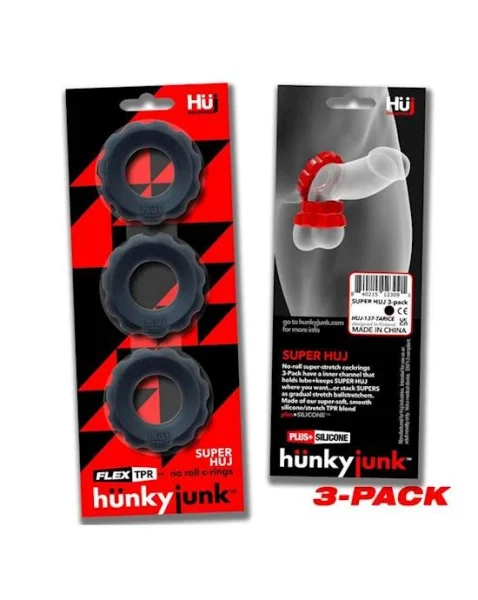 Super Huj - 3-Pack Cockrings - Tar Ice