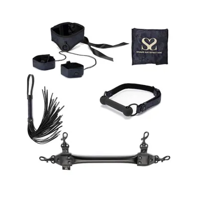 Bound Luxury Collar And Leash Bondage Set Blue