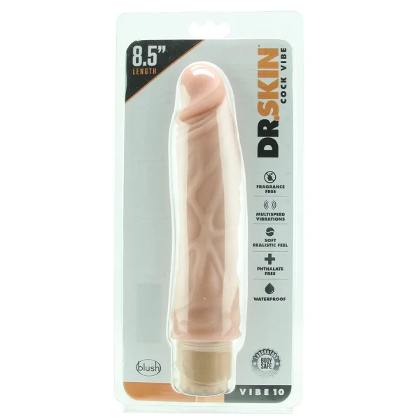Dr. Skin Cock Vibe 10 Vibrating Dildo 8.5 Inches
