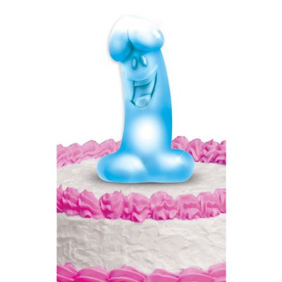 Bachelorette Party Favors Light up Pecker Cake Topper Blue